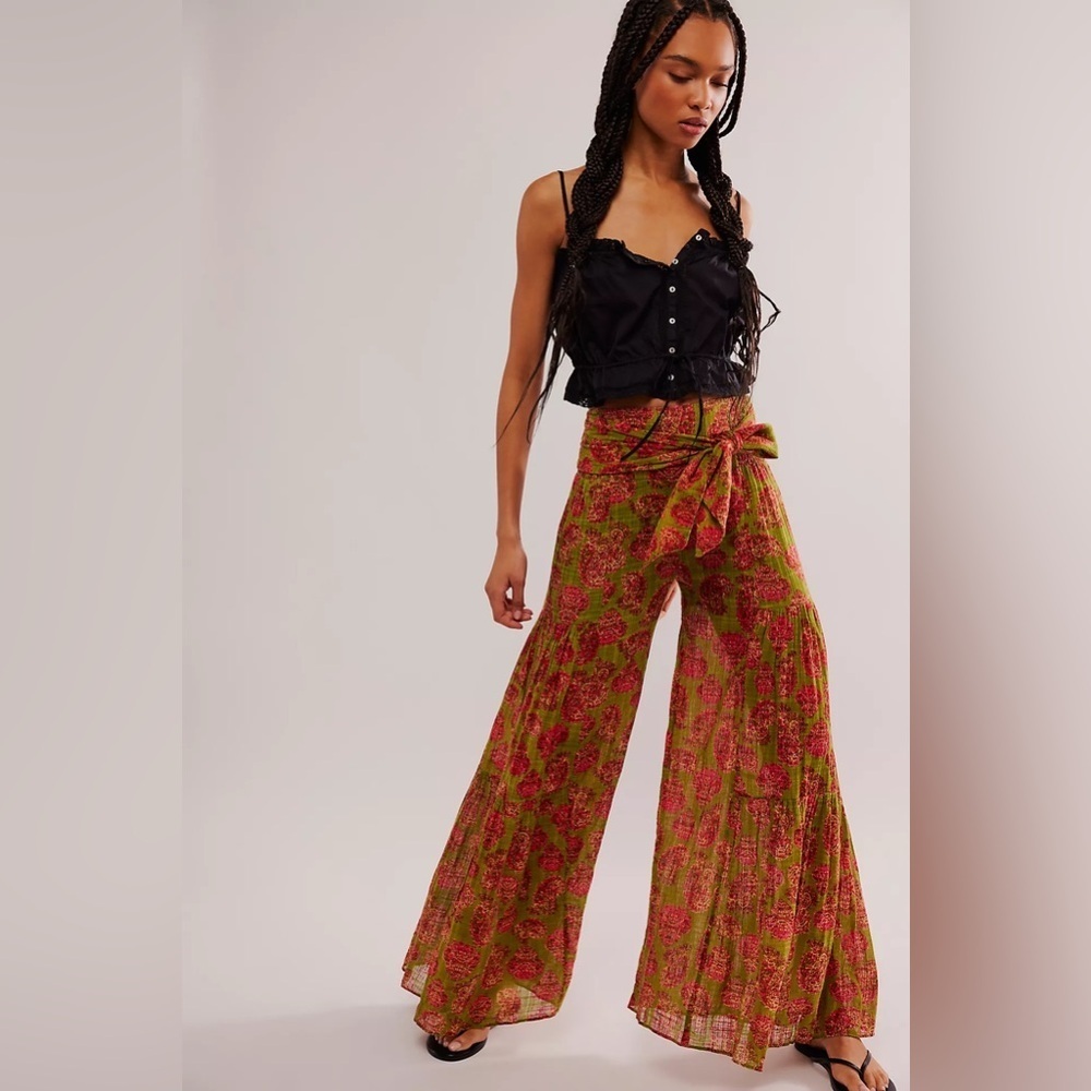 NWT FP One Good Day Printed Wide-Leg Pants - Picture 1 of 4